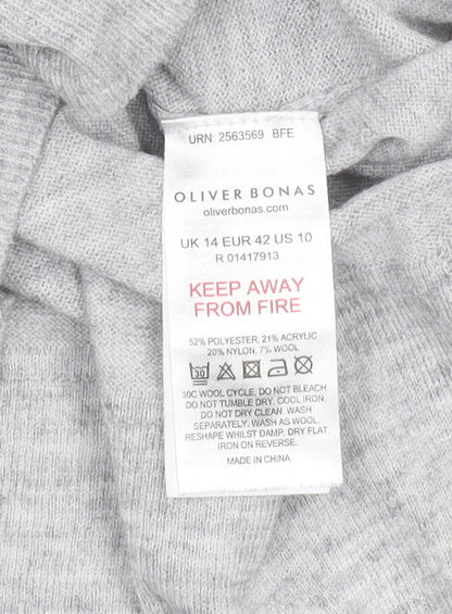 Womens UK Size 14 Oliver Bonas Grey Pullover Jumper