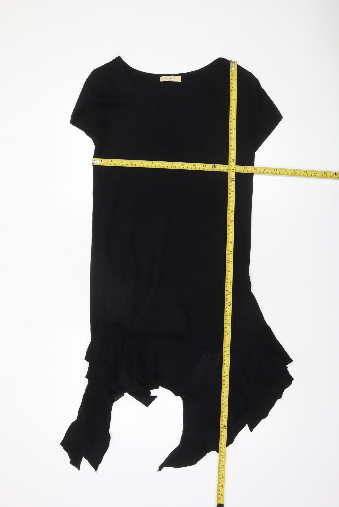 Womens UK Size 14 Oui Black Tunic Jumper