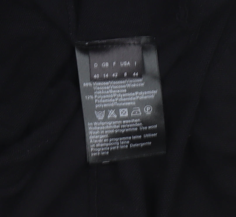 Womens UK Size 14 Oui Black Tunic Jumper
