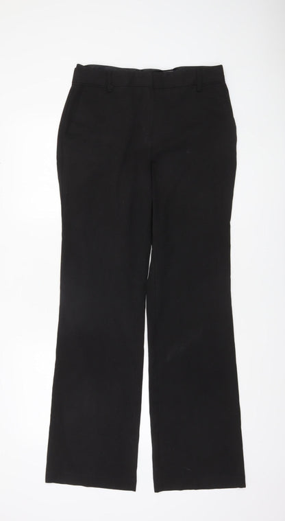 Next Womens Black Dress Pants Size 10L Straight Leg Trousers