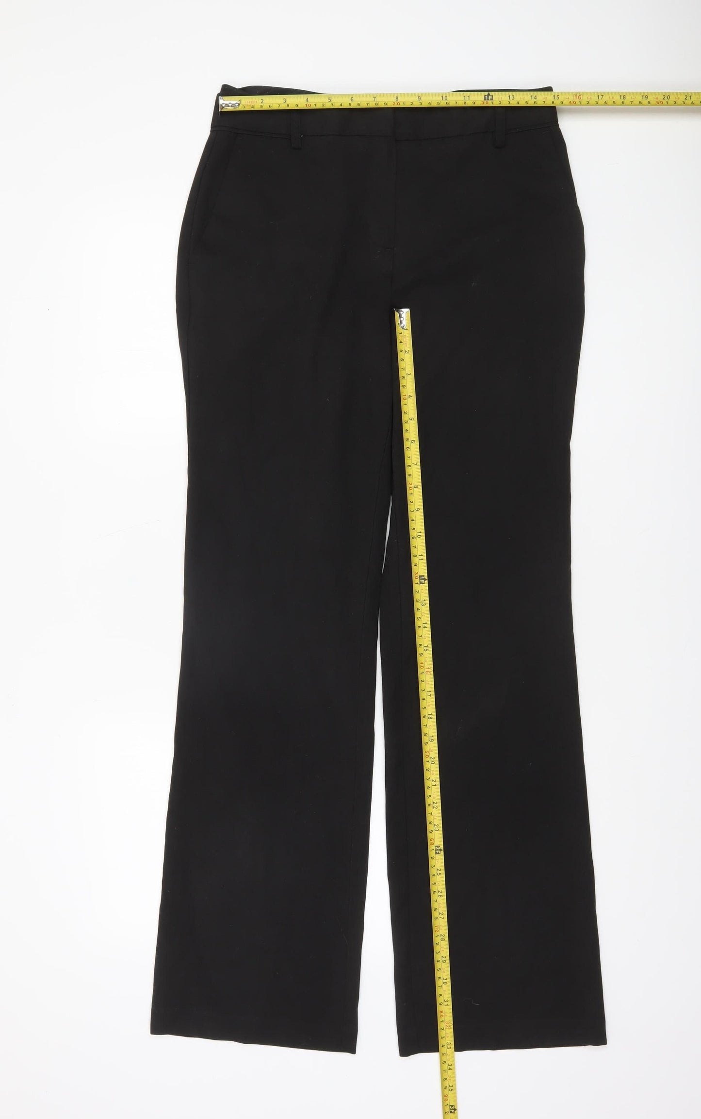 Next Womens Black Dress Pants Size 10L Straight Leg Trousers