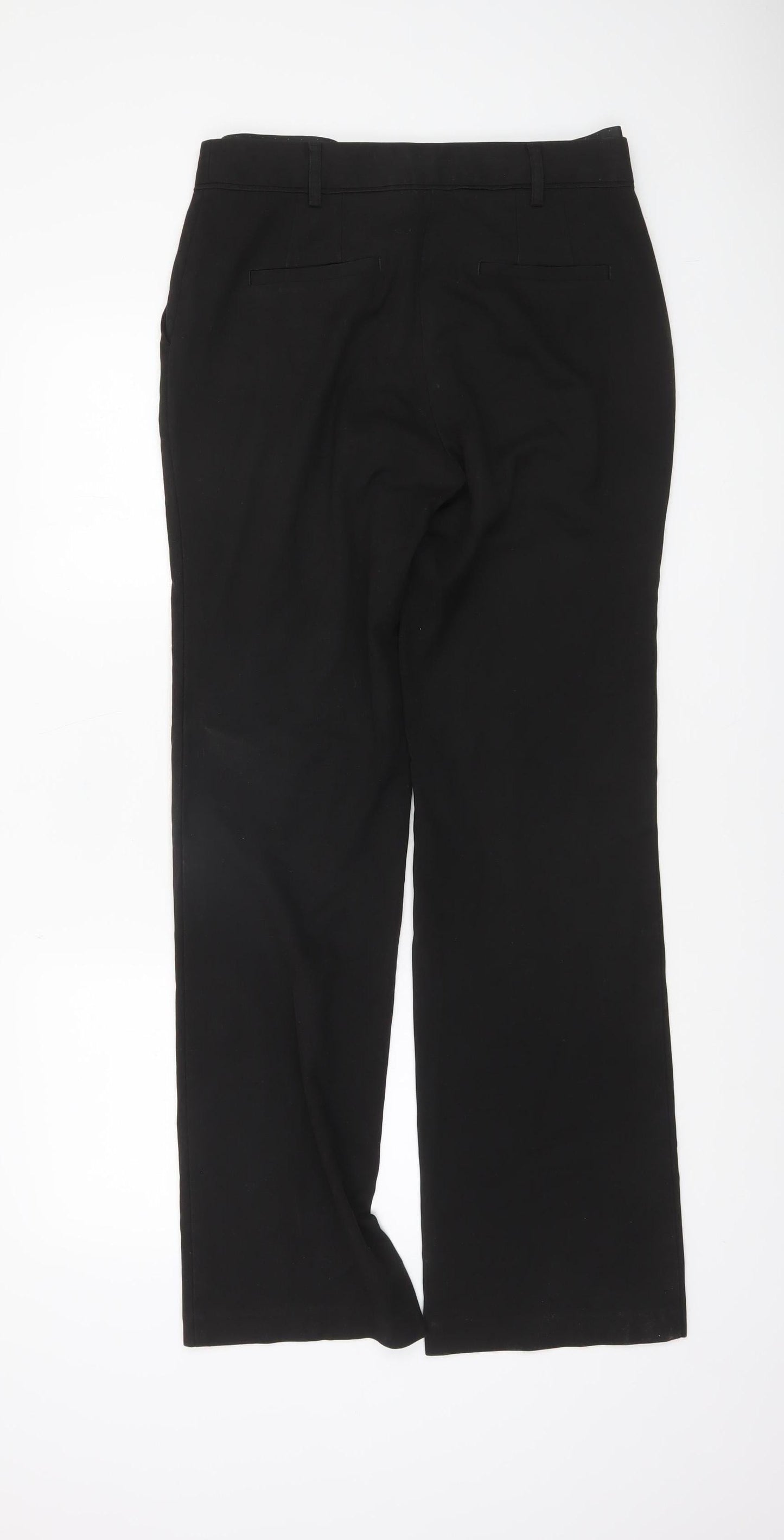 Next Womens Black Dress Pants Size 10L Straight Leg Trousers