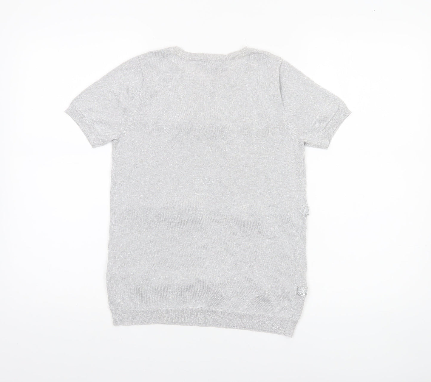 Dorothy Perkins Women’s Grey Lace Knit Short Sleeve Jumper UK 12