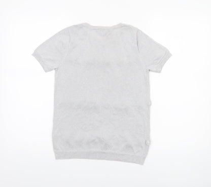 Dorothy Perkins Women’s Grey Lace Knit Short Sleeve Jumper UK 12