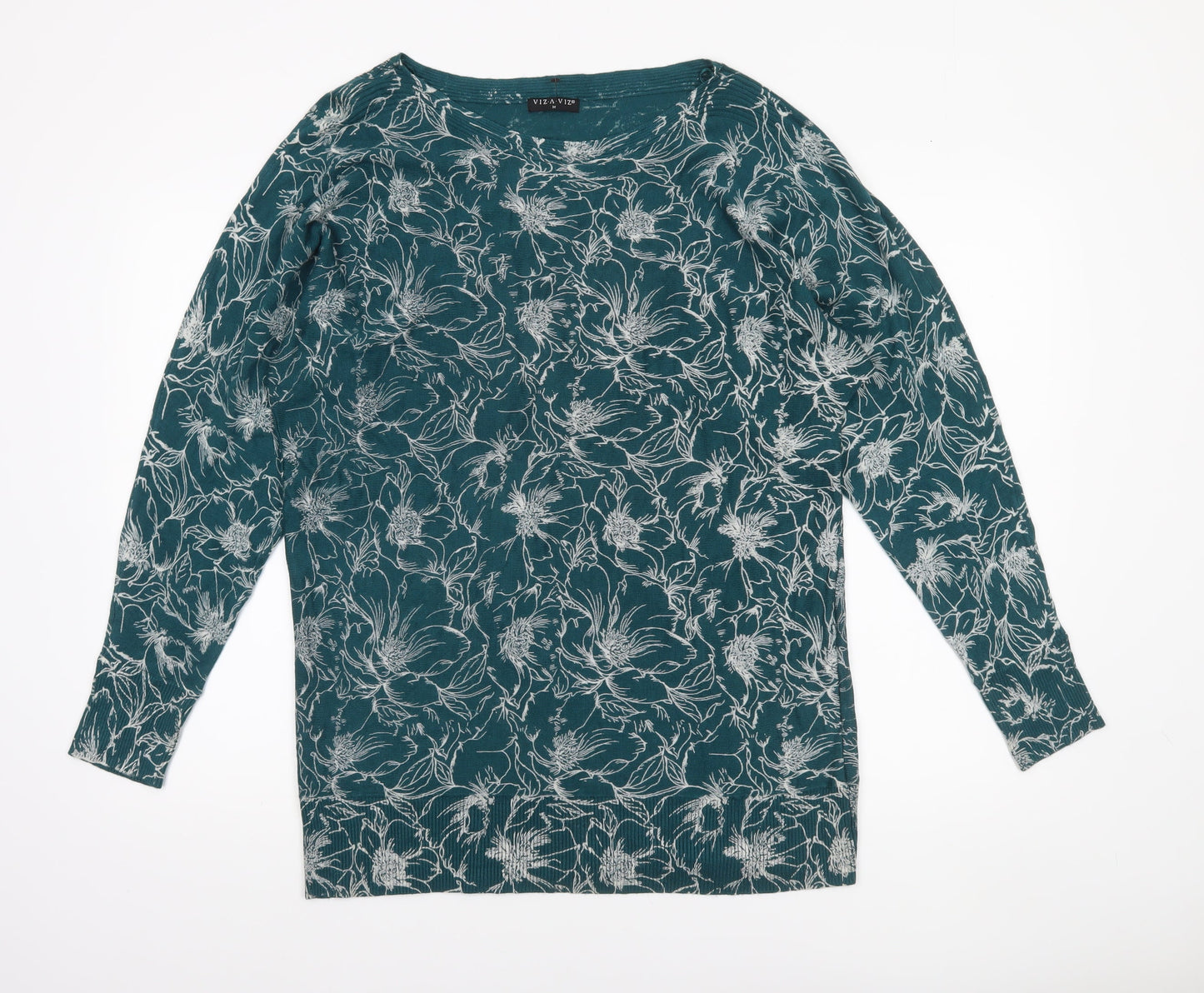 Womens UK Size M VIZ-A-VIZ Green Pullover Jumper