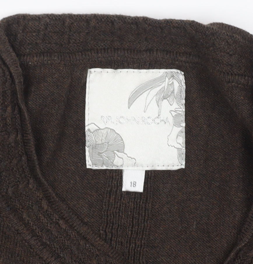 Womens UK Size 18 John Rocha Brown Pullover Jumper