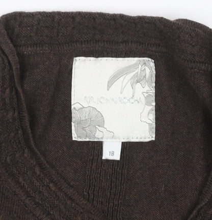 Womens UK Size 18 John Rocha Brown Pullover Jumper
