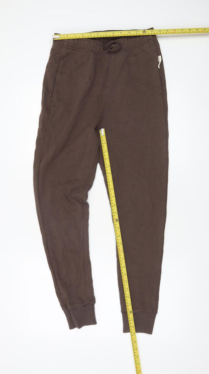 Adidas Men Brown Small Jogger Sweatpants Cotton Blend Casual
