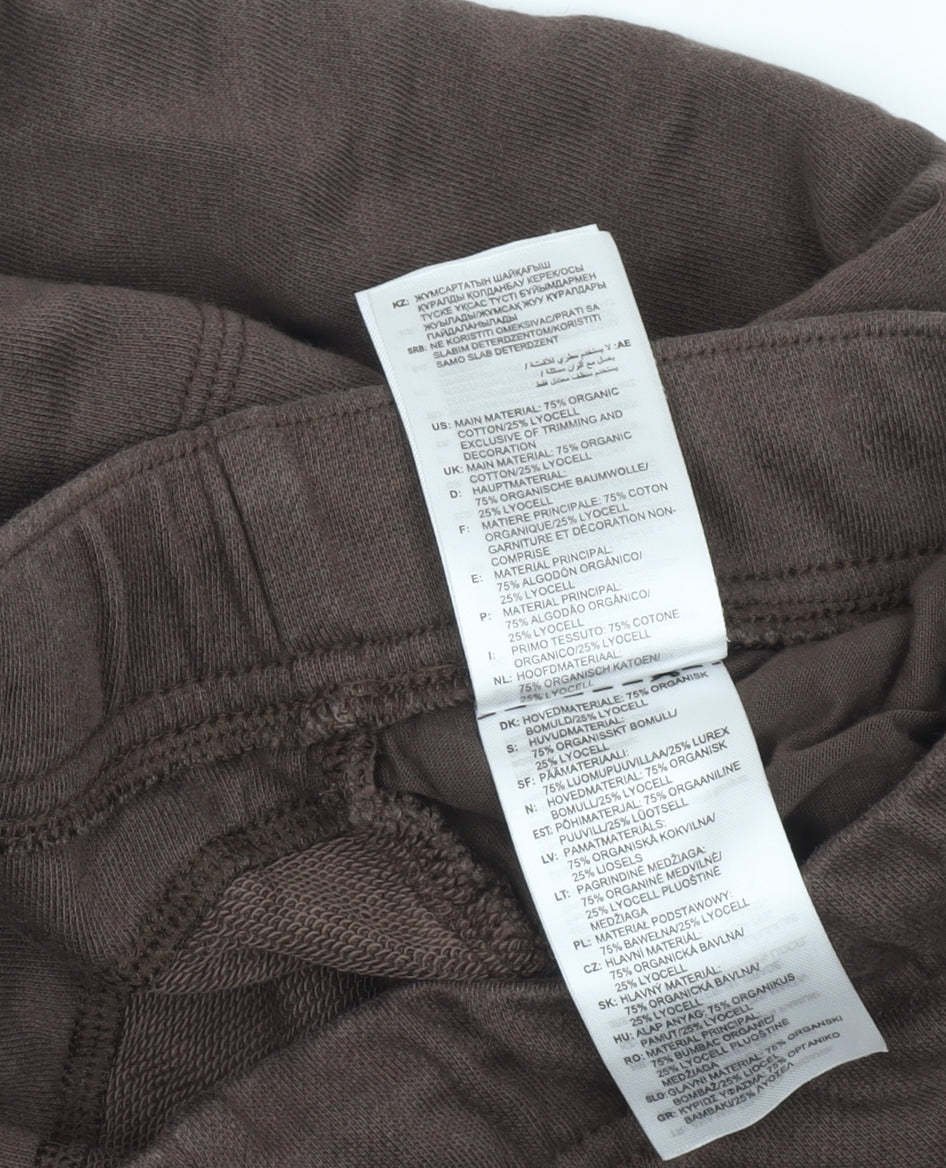 Adidas Men Brown Small Jogger Sweatpants Cotton Blend Casual