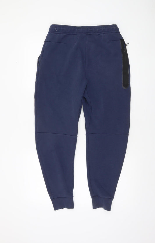 Nike Men's Blue Jogger Trousers S Regular Fit Cotton Blend