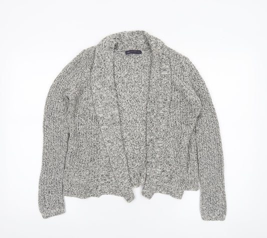 Marks and Spencer Womens Grey Chunky Knit Open Cardigan Size 12