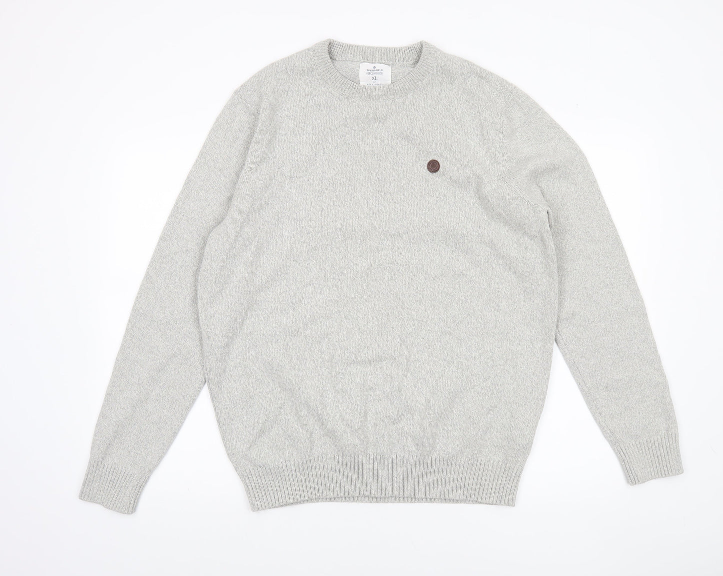 Springfield Men’s Grey Cotton Knit Pullover Jumper XL