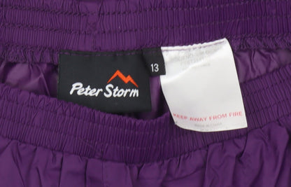 Peter Storm Boys Purple Waterproof Rain Trousers 13 Years Outdoor Lightweight