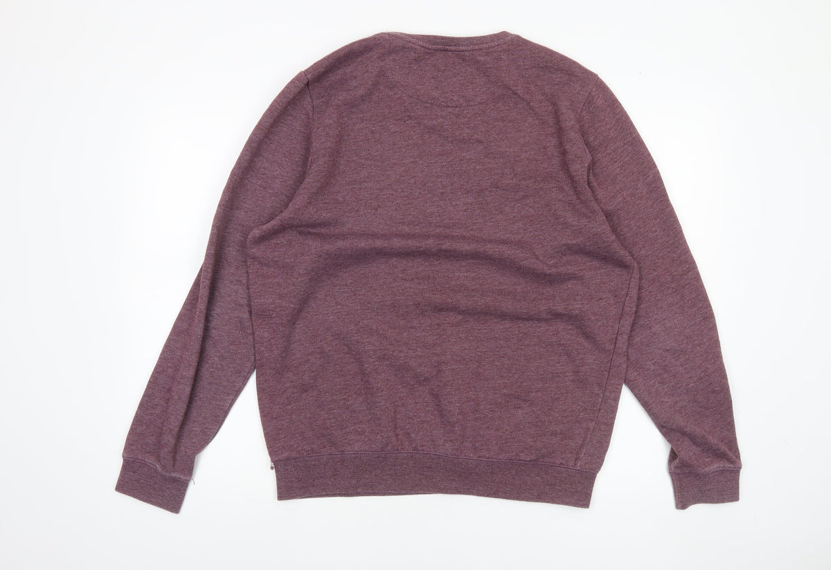 Mens UK Size L Threadbare Purple Pullover Sweatshirt
