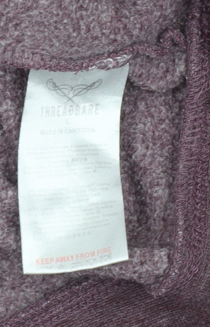 Mens UK Size L Threadbare Purple Pullover Sweatshirt
