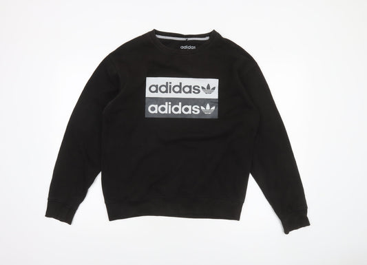 Mens UK Size S adidas Black Pullover Sweatshirt