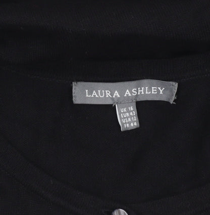 Laura Ashley Women's Black Crochet Sleeve Cardigan UK 16