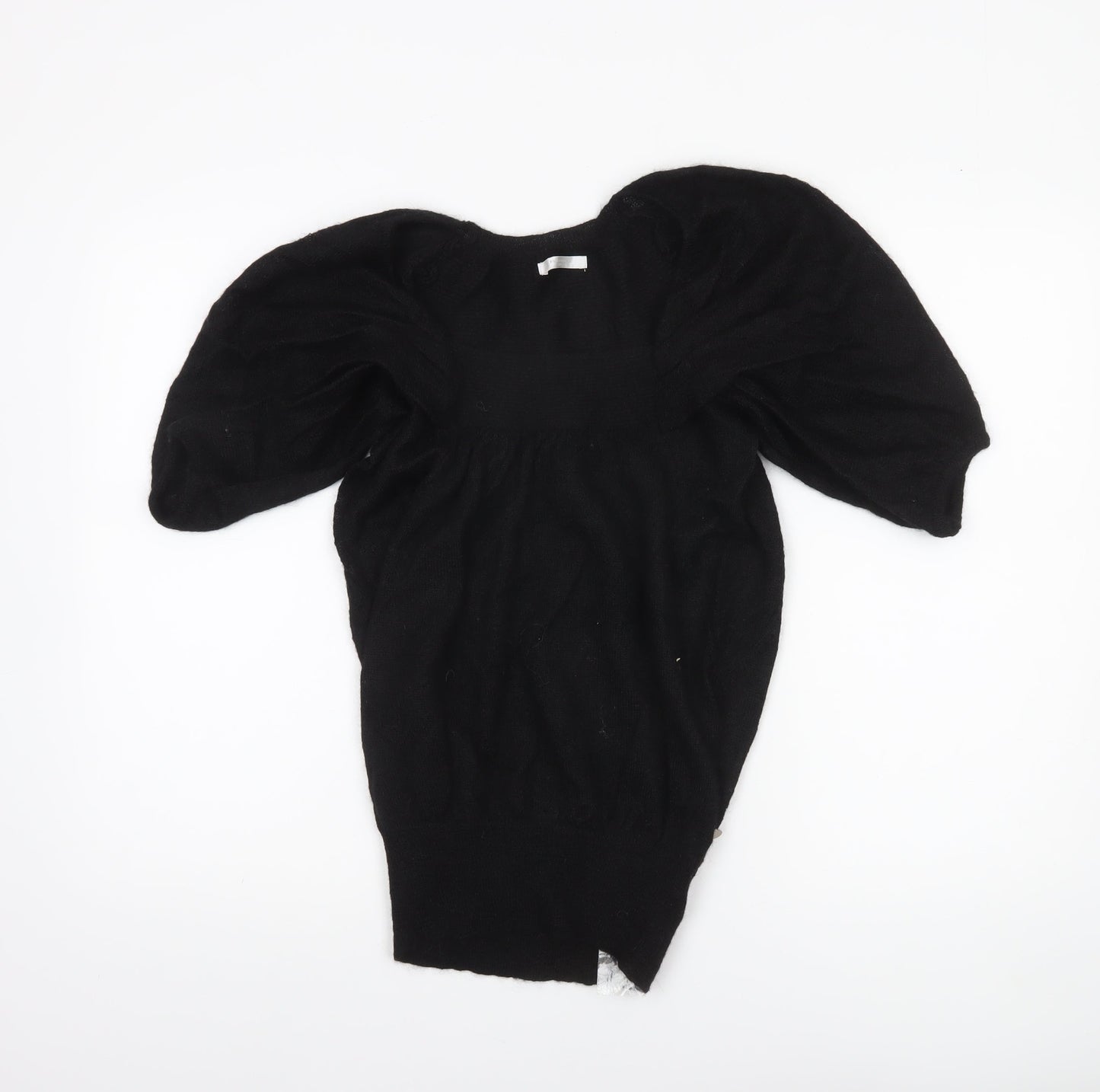 Full Circle Women's Black XS Puff Sleeve Angora Knit Jumper