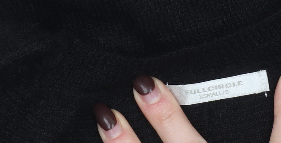 Full Circle Women's Black XS Puff Sleeve Angora Knit Jumper