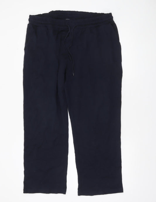 Cotton Traders Men’s Blue XL Sweatpants Regular Fit Drawstring Jersey Trousers