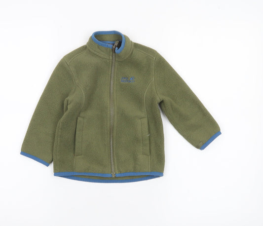 Jack Wolfskin Boys Green Fleece Full Zip Jacket Size 2 Years