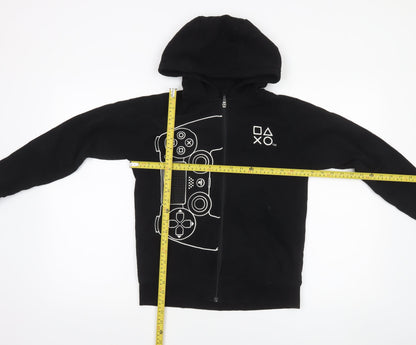 Next Boys Black PlayStation Full Zip Hoodie 12 Years Cotton Gamer Graphic