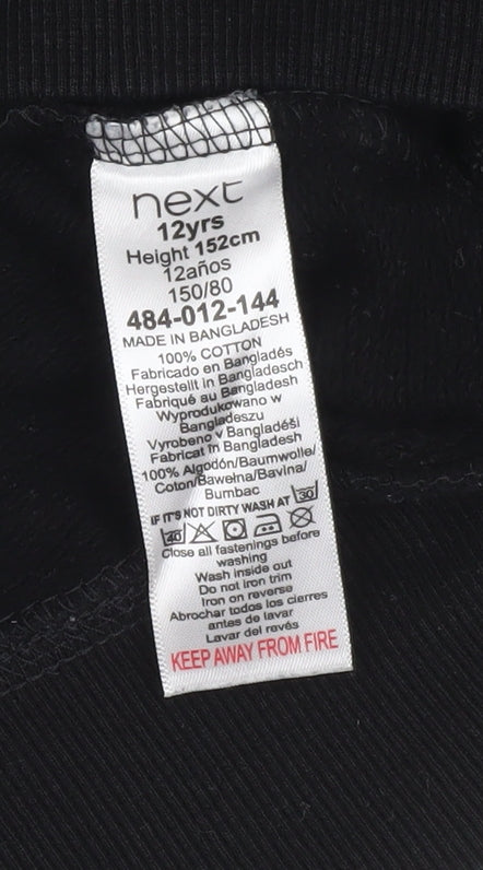 Next Boys Black PlayStation Full Zip Hoodie 12 Years Cotton Gamer Graphic