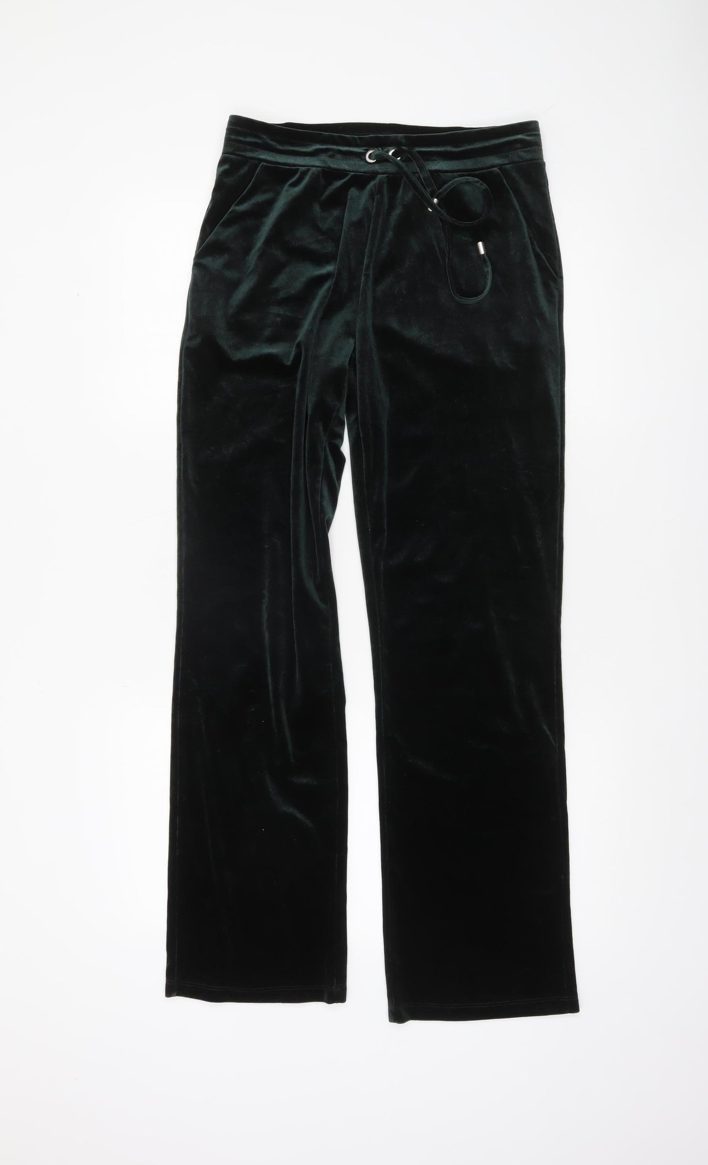 George Women’s Green Velvet Straight Leg Trousers Size 8-10