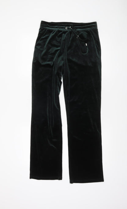 George Women’s Green Velvet Straight Leg Trousers Size 8-10