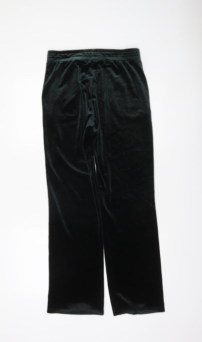 George Women’s Green Velvet Straight Leg Trousers Size 8-10
