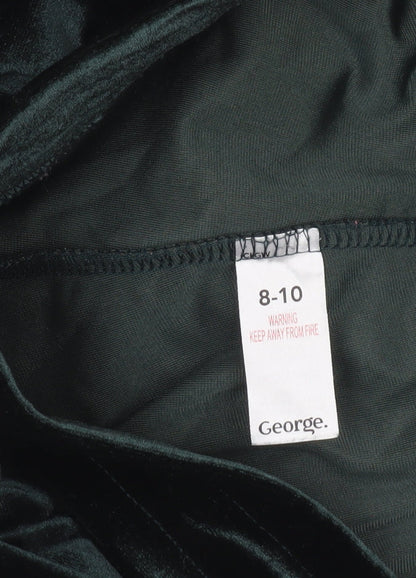 George Women’s Green Velvet Straight Leg Trousers Size 8-10