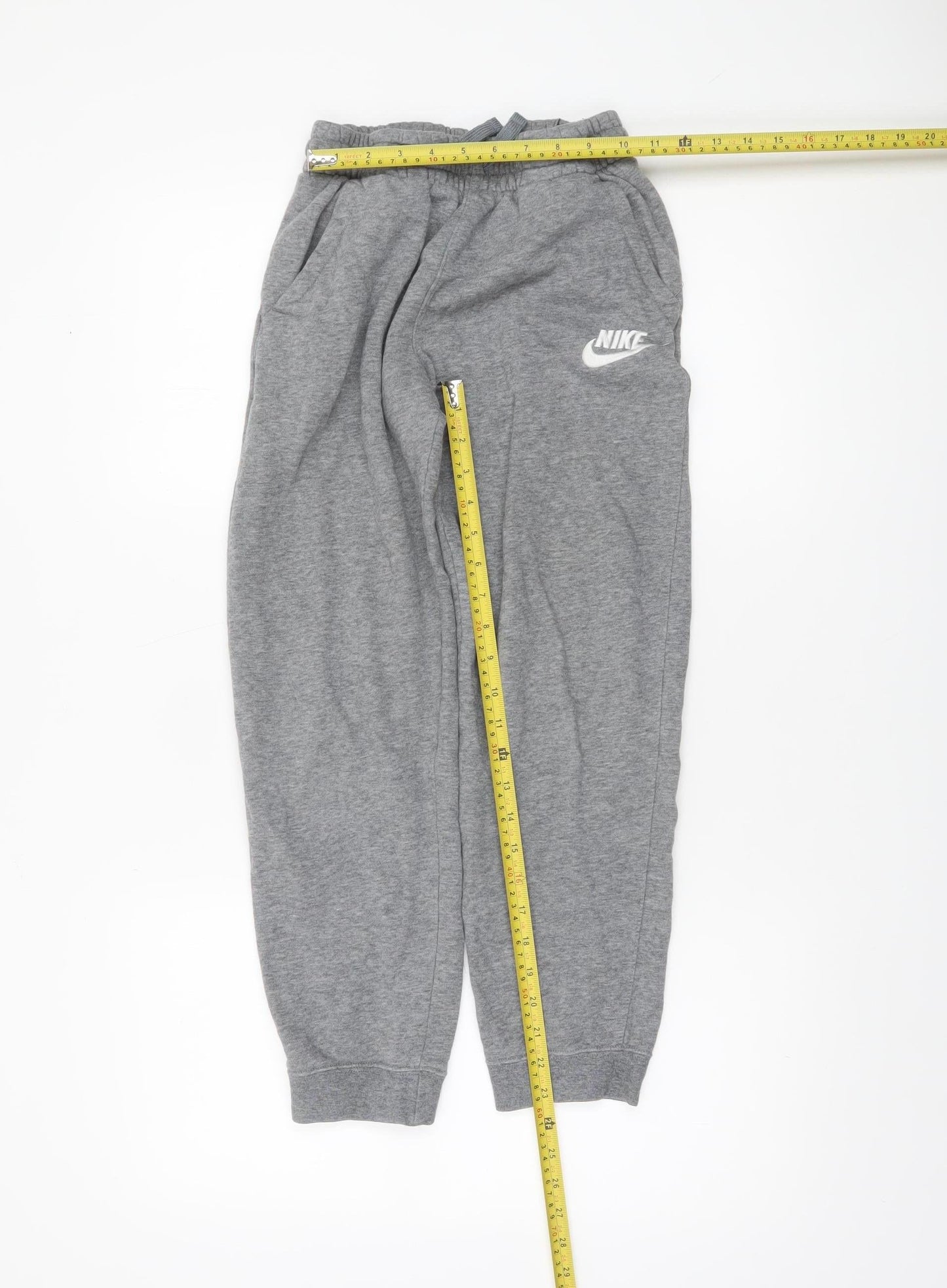 Nike Boys Grey Jogger Trousers L 158cm Cotton Blend Fleece Sweatpants