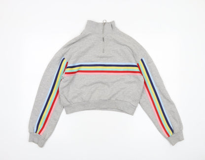 Womens UK Size XS Bershka Grey Pullover Sweatshirt