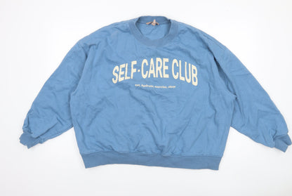 Womens UK Size 14 H&M Blue Pullover Sweatshirt