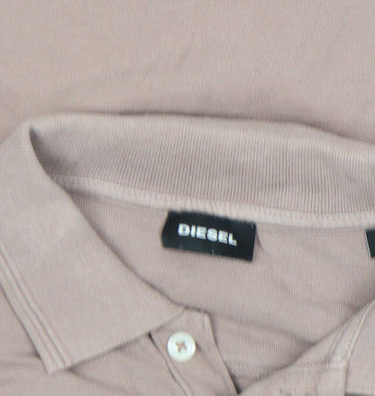 Diesel Men's Brown Cotton Short Sleeve Polo Shirt Size M
