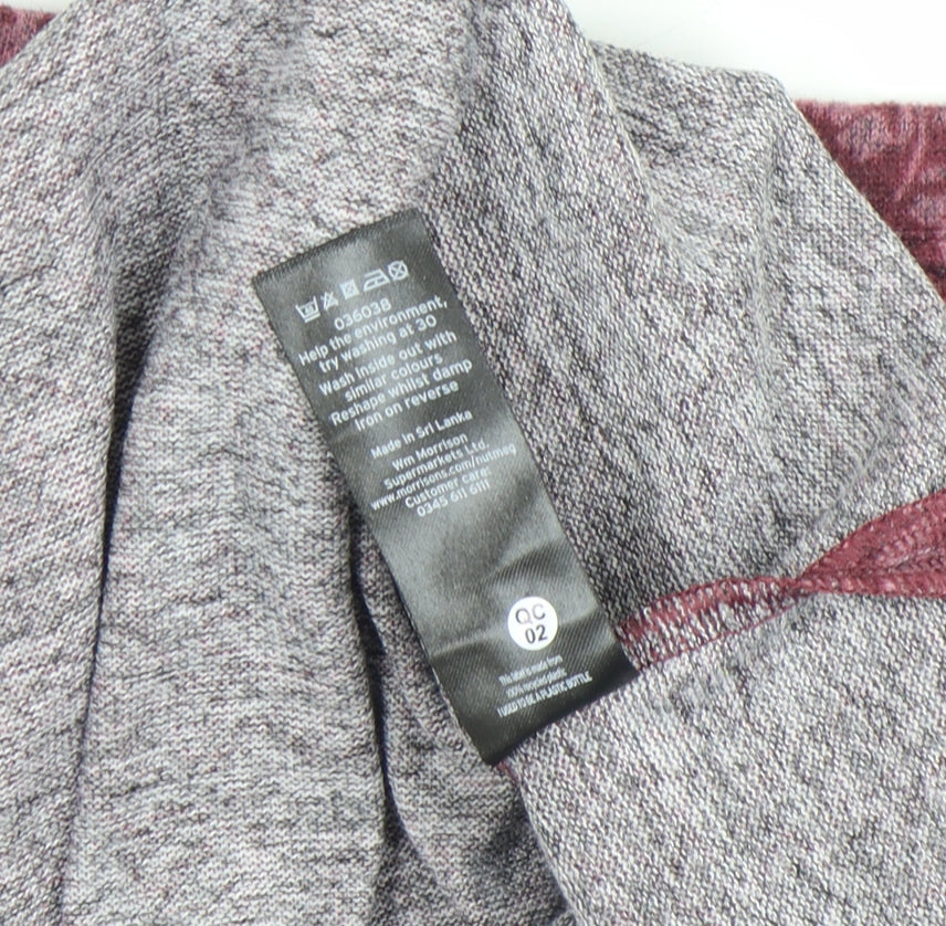 Nutmeg Women Purple Paisley Long Sleeve Jersey Top Size 18