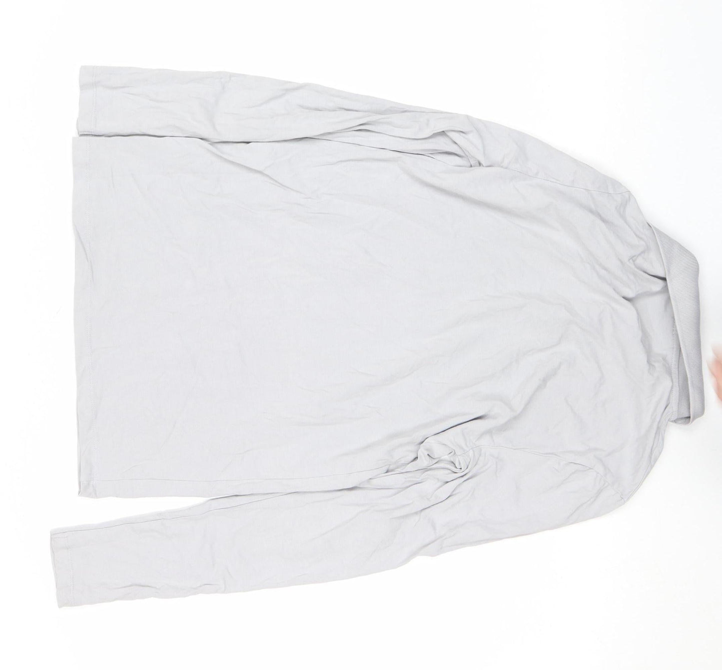 ASOS Men's Grey Long Sleeve Slim Fit Cotton Polo Shirt M