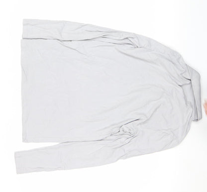 ASOS Men's Grey Long Sleeve Slim Fit Cotton Polo Shirt M