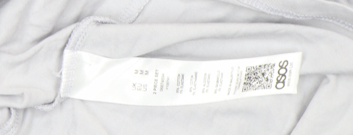 ASOS Men's Grey Long Sleeve Slim Fit Cotton Polo Shirt M