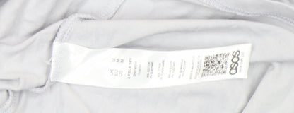 ASOS Men's Grey Long Sleeve Slim Fit Cotton Polo Shirt M