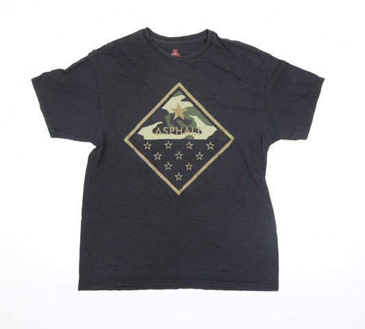 Asphalt Men's Black Camouflage Graphic Crew Neck T-Shirt Size L
