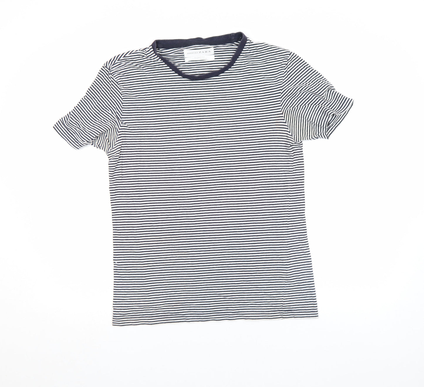Womens UK Size S Zara Blue Basic T-Shirt