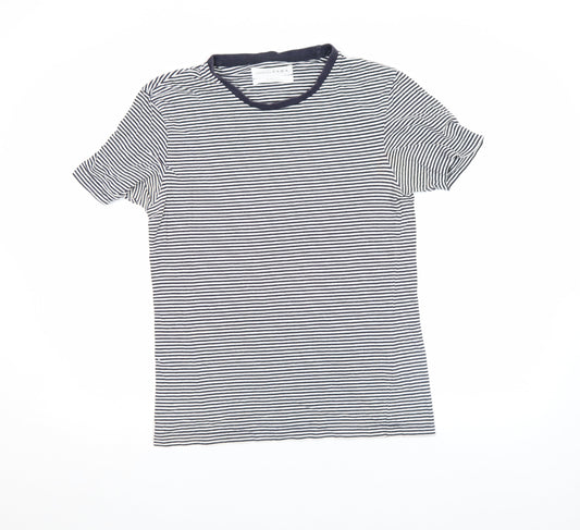 Womens UK Size S Zara Blue Basic T-Shirt