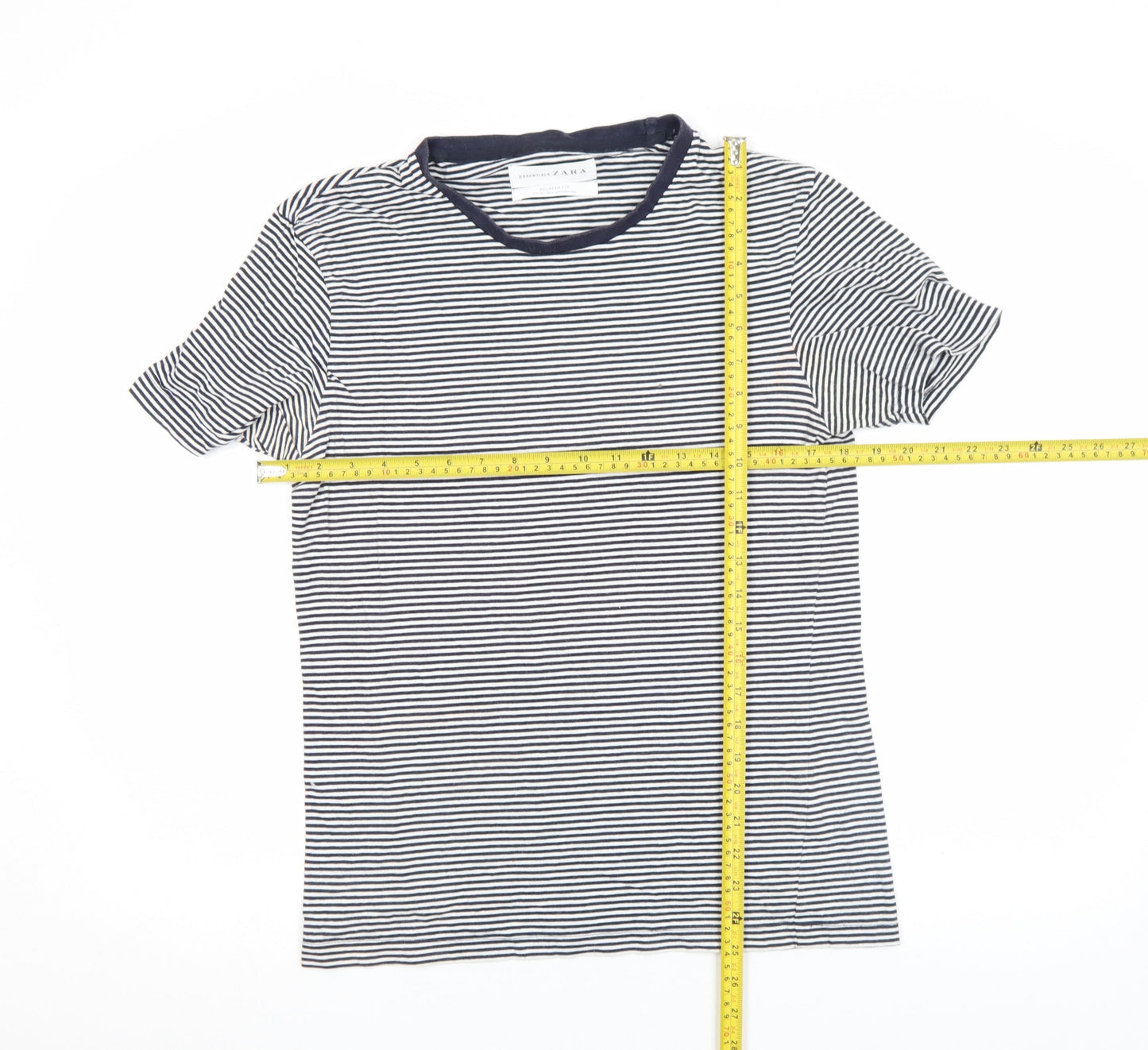 Womens UK Size S Zara Blue Basic T-Shirt