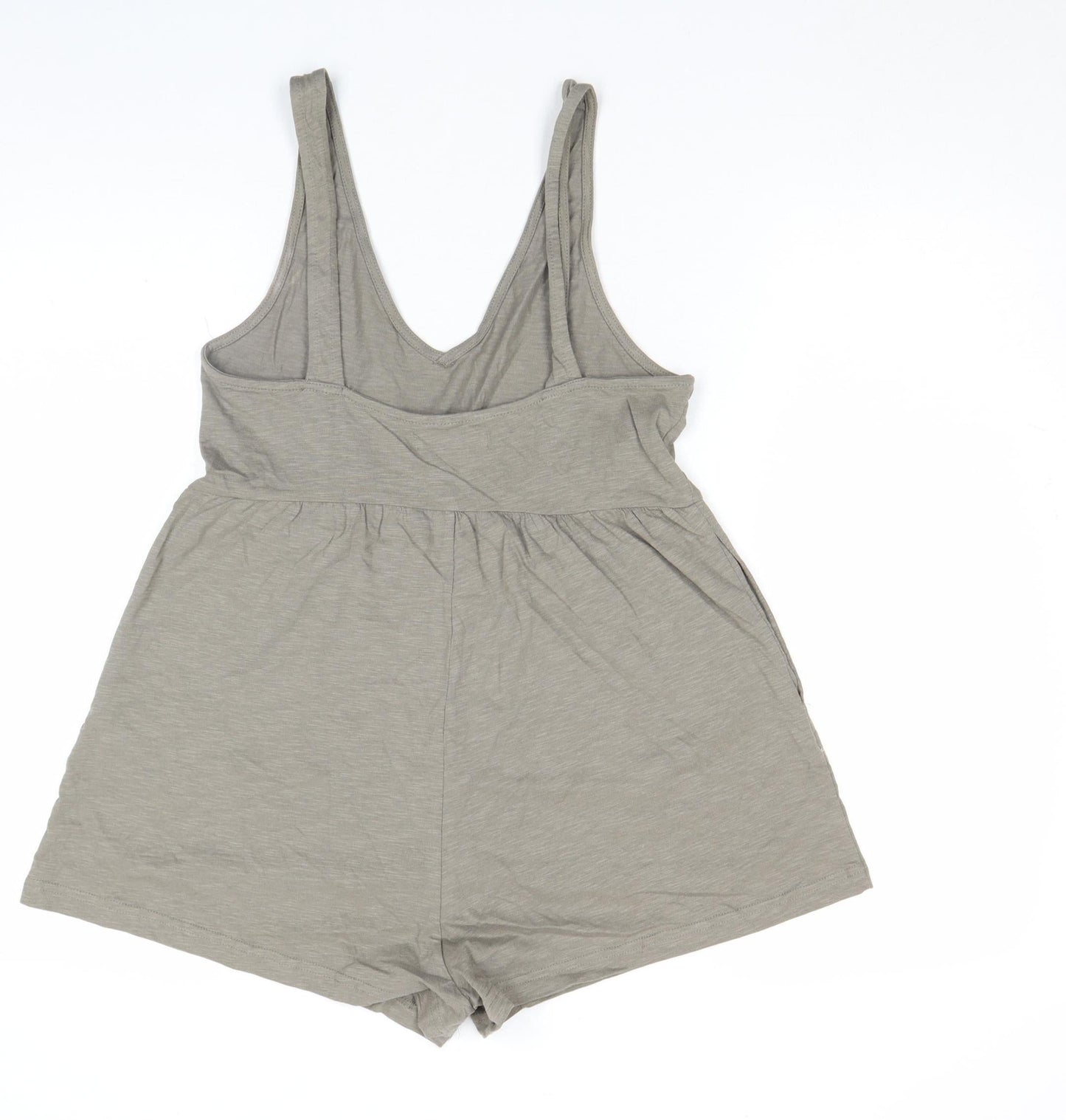 Pull & Bear Women’s Beige Jersey Sleeveless V-Neck Playsuit Size S