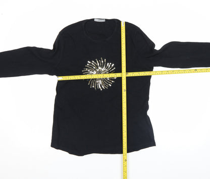 Womens UK Size 12 Marks and Spencer Black Basic T-Shirt