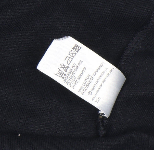 Womens UK Size 12 Marks and Spencer Black Basic T-Shirt