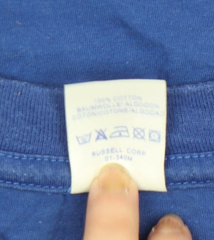 Mens UK Size S JERZEES Blue  T-Shirt