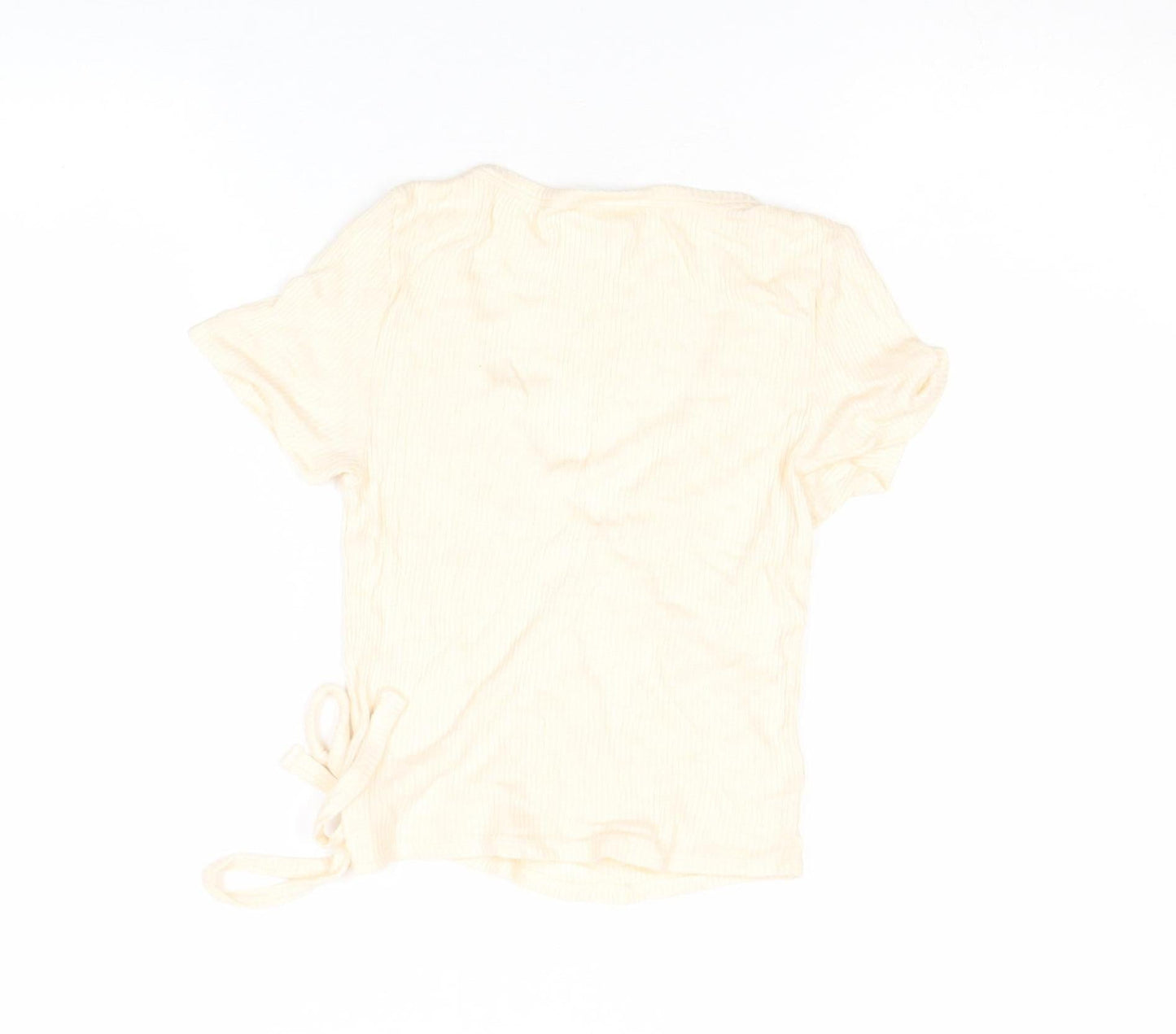 Womens UK Size S Urban Outfitters Beige Wrap T-Shirt