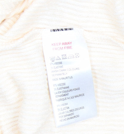 Womens UK Size S Urban Outfitters Beige Wrap T-Shirt